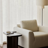 Brutalist side table - varnished mahogany - rose brown - rectangular White Cliff Studio Side Table