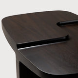 Brutalist side table - varnished mahogany - rose brown - rectangular White Cliff Studio Side Table