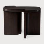 Brutalist side table - varnished mahogany - rose brown - rectangular White Cliff Studio Side Table