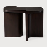 Brutalist side table - varnished mahogany - rose brown - rectangular White Cliff Studio Side Table