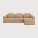 Bulky 3 Seater Sectional with Footstool White Cliff Studio Modular Sofas