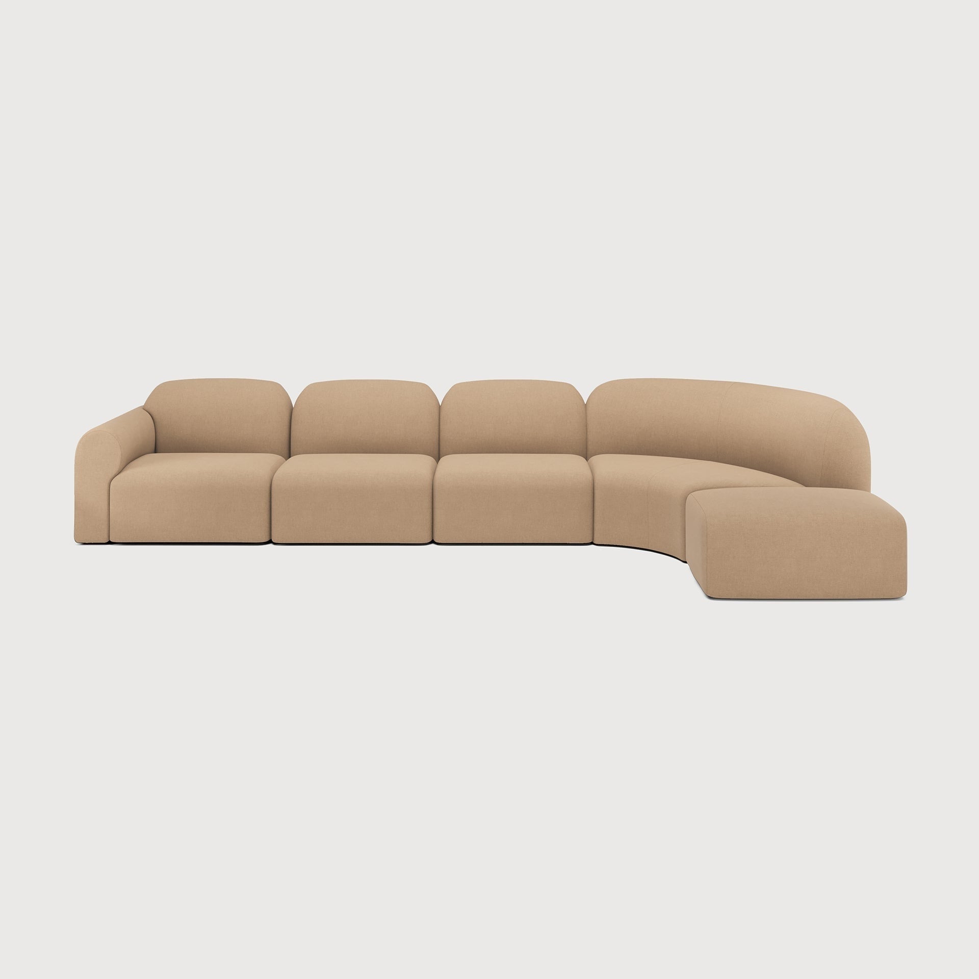 Bulky Corner Sofa with Footstool White Cliff Studio Modular Sofas