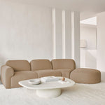 Bulky modular sofa - Light Sepia fabric - 45° round corner White Cliff Studio Sofa