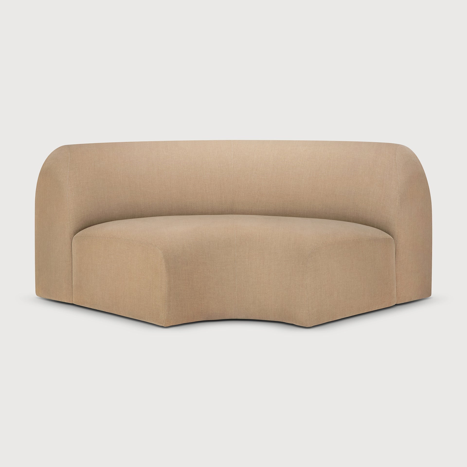 Bulky modular sofa - Light Sepia fabric - 90° round corner White Cliff Studio Sofa