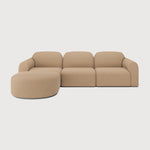 Bulky modular sofa - Light Sepia fabric - end seater with L arm White Cliff Studio Sofa