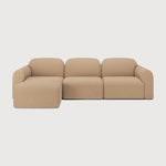 Bulky modular sofa - Light Sepia fabric - end seater with L arm White Cliff Studio Sofa