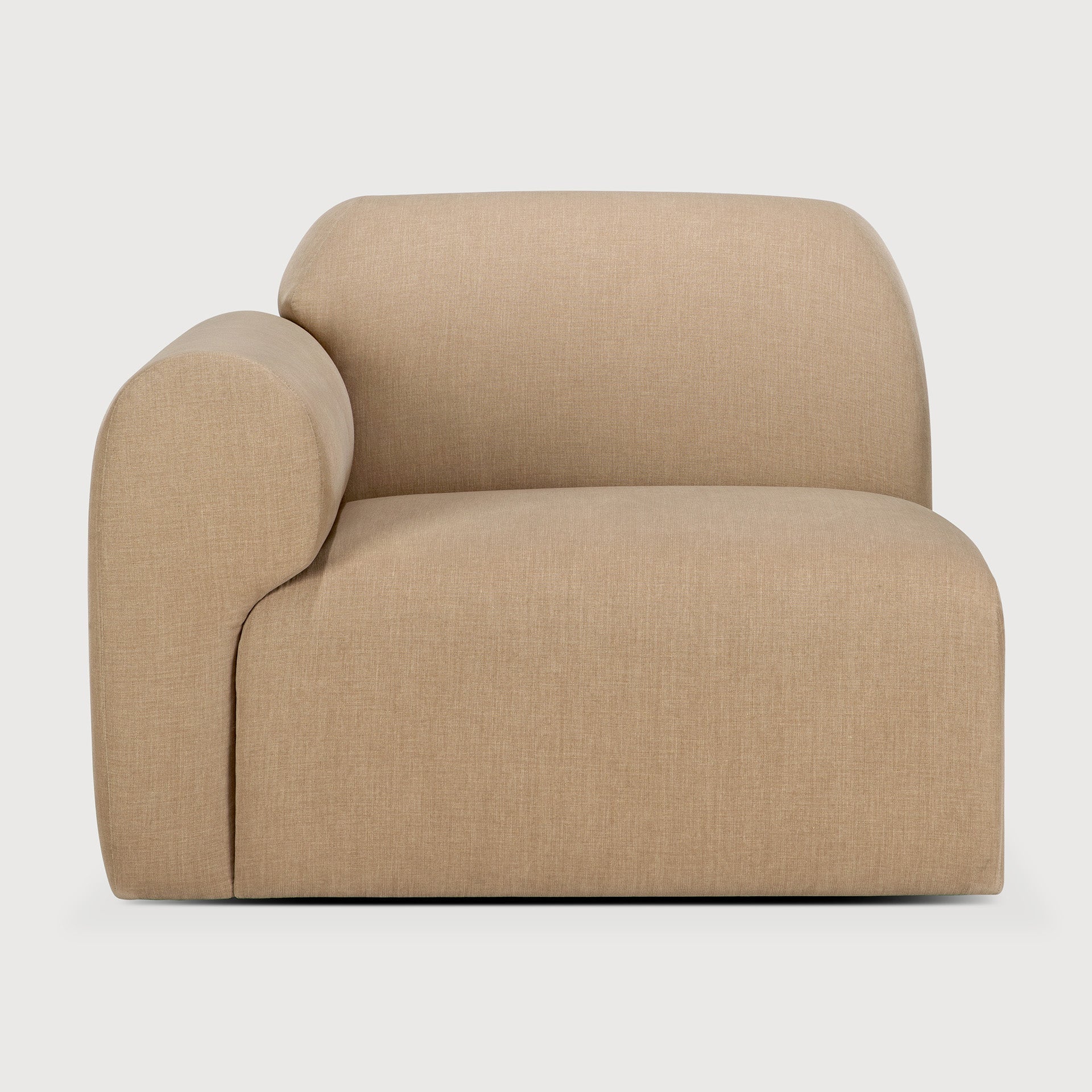 Bulky Sectional with Semi - Circle Chaise White Cliff Studio Modular Sofas