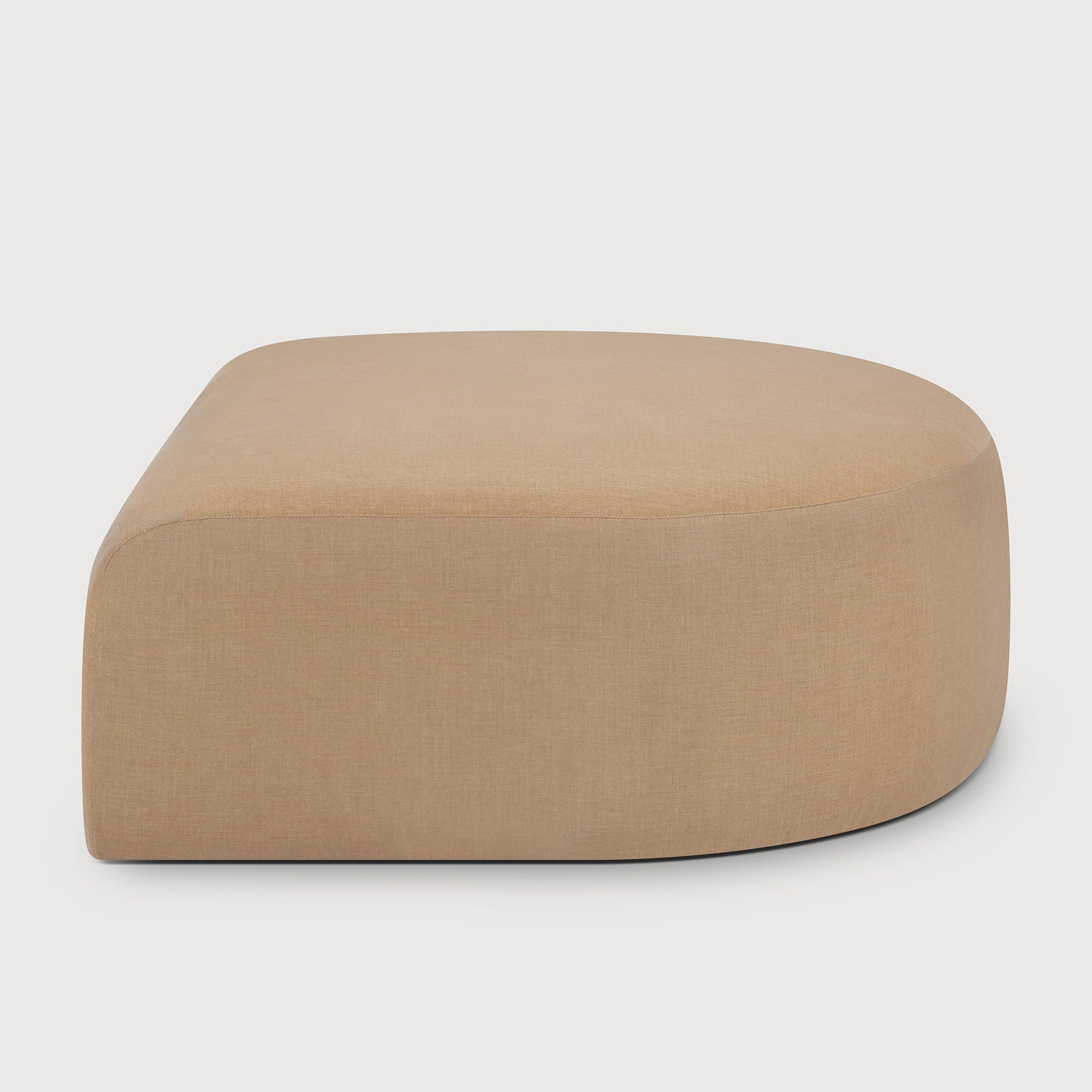 Bulky semi - circle footstool - Light Sepia fabric White Cliff Studio Ottoman