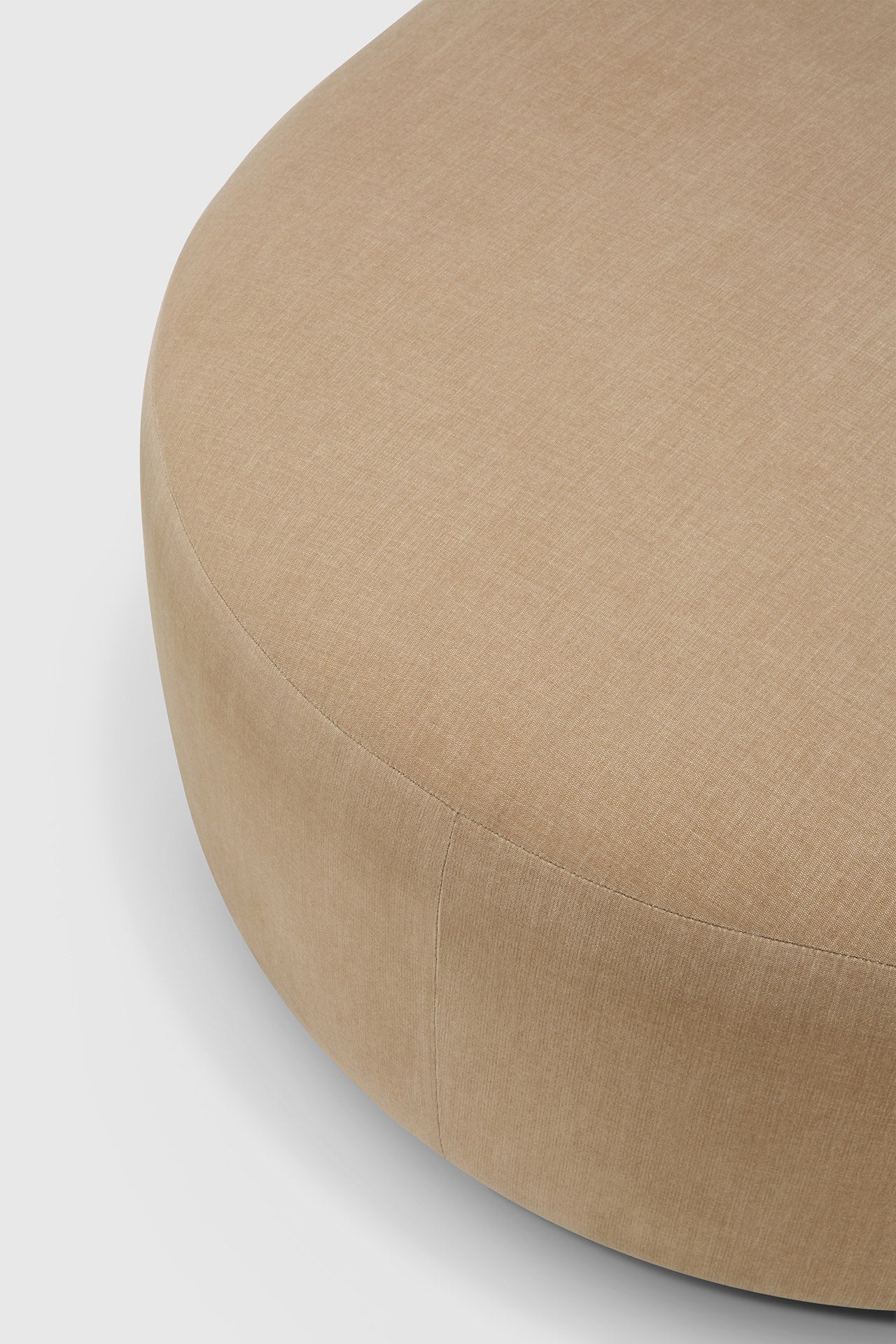 Bulky semi - circle footstool - Light Sepia fabric White Cliff Studio Ottoman