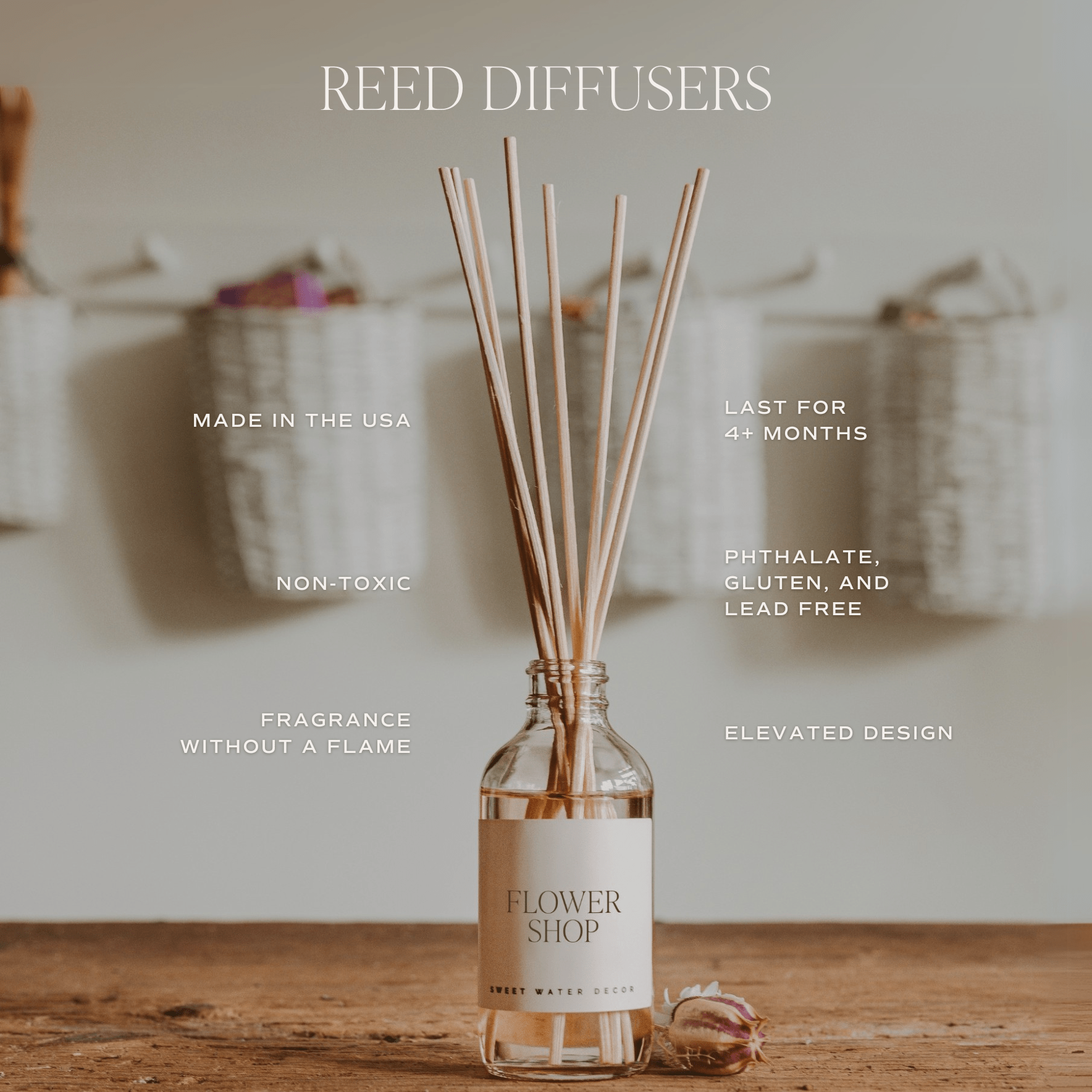 Slf Diffuser Clear Reed Diffuser Lavender Eucalyptus – White Cliff Studio