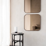 Camber wall mirror - Bronze - wooden frame - square White Cliff Studio Wall Mirror