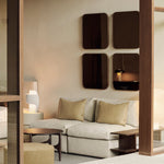 Camber wall mirror - Bronze - wooden frame - square White Cliff Studio Wall Mirror