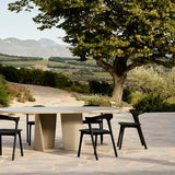 Canyon outdoor dining table - varnished concrete - Dark Grey - oval White Cliff Studio Outdoor Dining Table