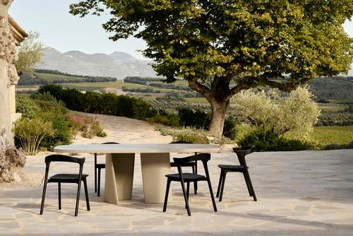 Canyon outdoor dining table - varnished concrete - Dark Grey - oval White Cliff Studio Outdoor Dining Table