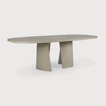 Canyon outdoor dining table - varnished concrete - Light Grey - oval White Cliff Studio Outdoor Dining Table
