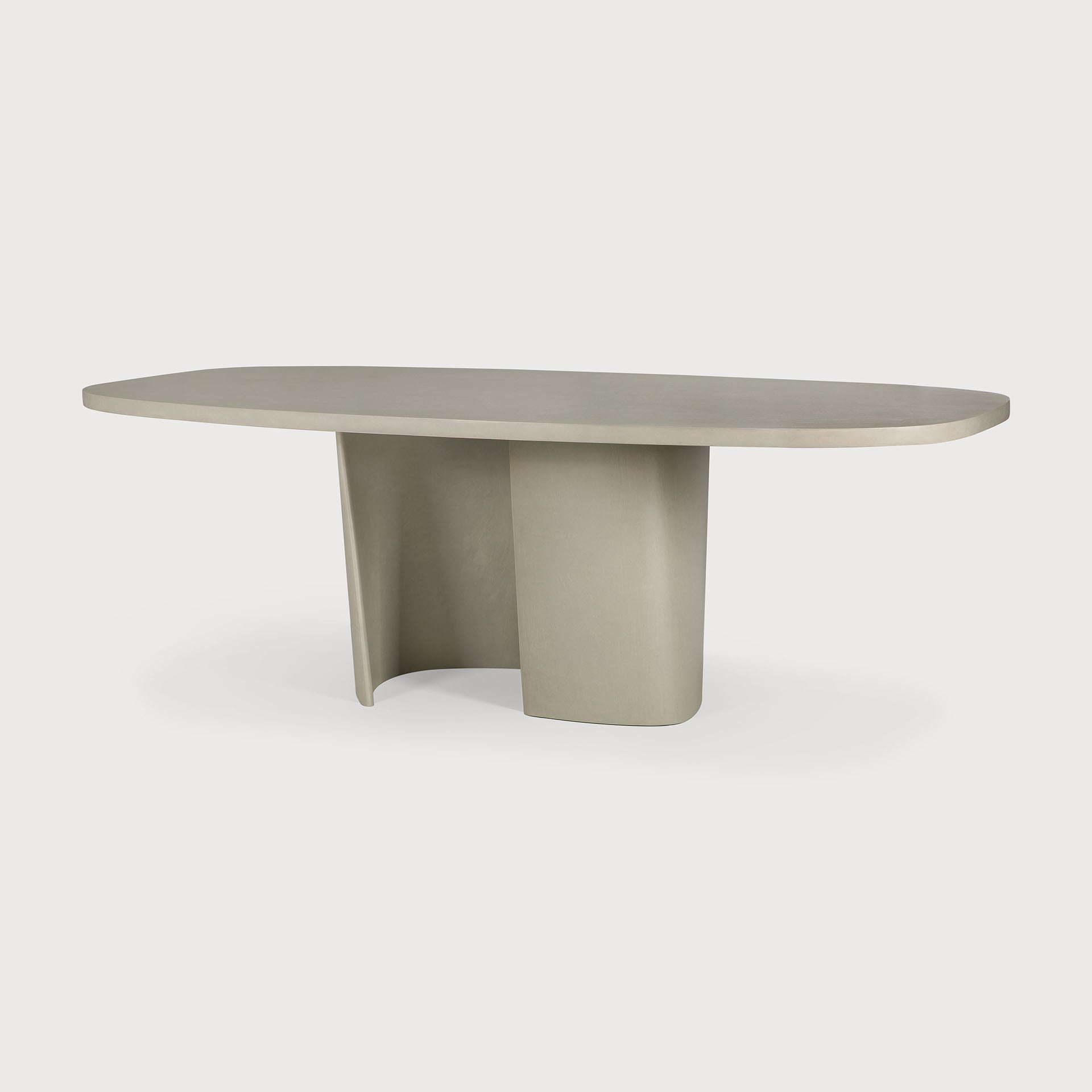 Canyon outdoor dining table - varnished concrete - Light Grey - oval White Cliff Studio Outdoor Dining Table