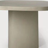 Canyon outdoor dining table - varnished concrete - Light Grey - oval White Cliff Studio Outdoor Dining Table
