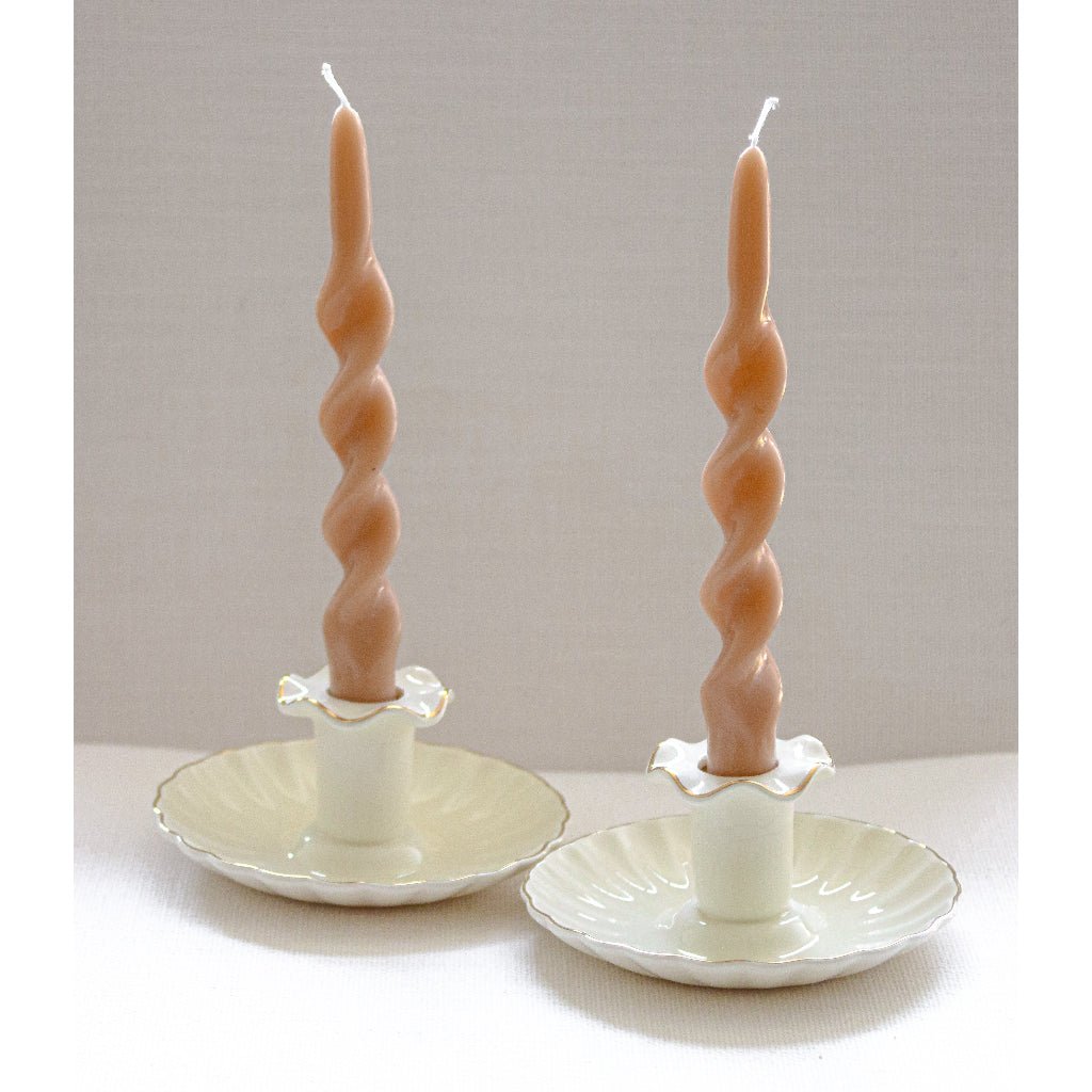 Caramel Swirl Candles – Pack of 2 White Cliff Studio Candles