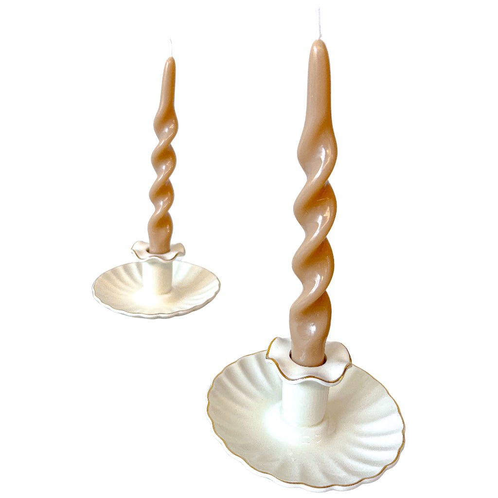 Caramel Swirl Candles – Pack of 2 White Cliff Studio Candles