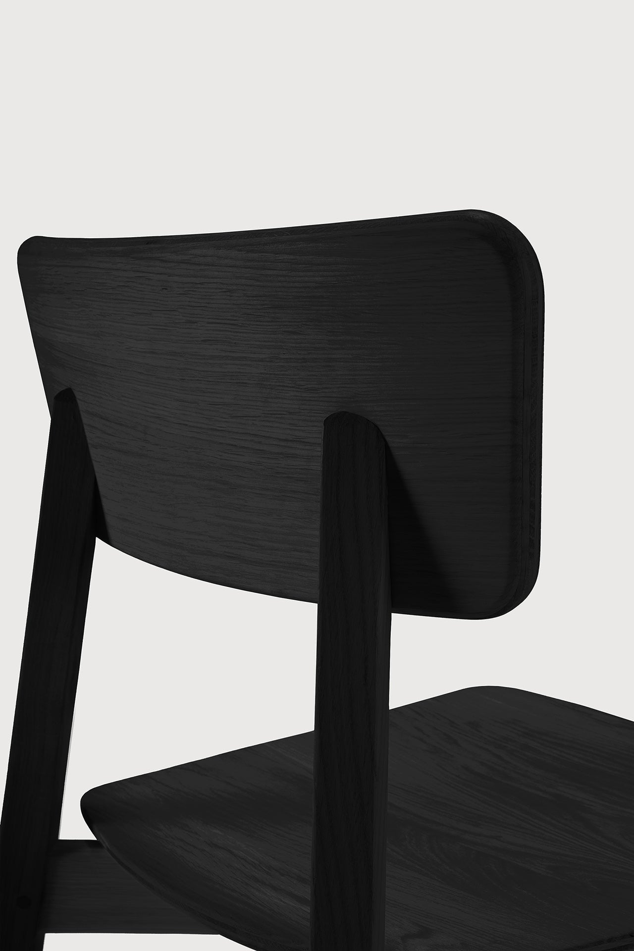 Casale dining chair - varnished oak - black White Cliff Studio Dining Chair