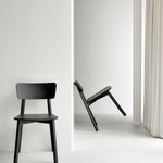 Casale dining chair - varnished oak - black White Cliff Studio Dining Chair