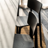 Casale dining chair - varnished oak - black White Cliff Studio Dining Chair