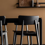 Casale dining chair - varnished oak - black White Cliff Studio Dining Chair