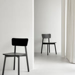 Casale dining chair - varnished oak - black White Cliff Studio Dining Chair