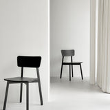Casale dining chair - varnished oak - black White Cliff Studio Dining Chair