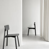 Casale dining chair - varnished oak - black White Cliff Studio Dining Chair