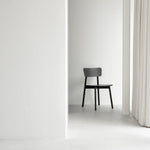 Casale dining chair - varnished oak - black White Cliff Studio Dining Chair