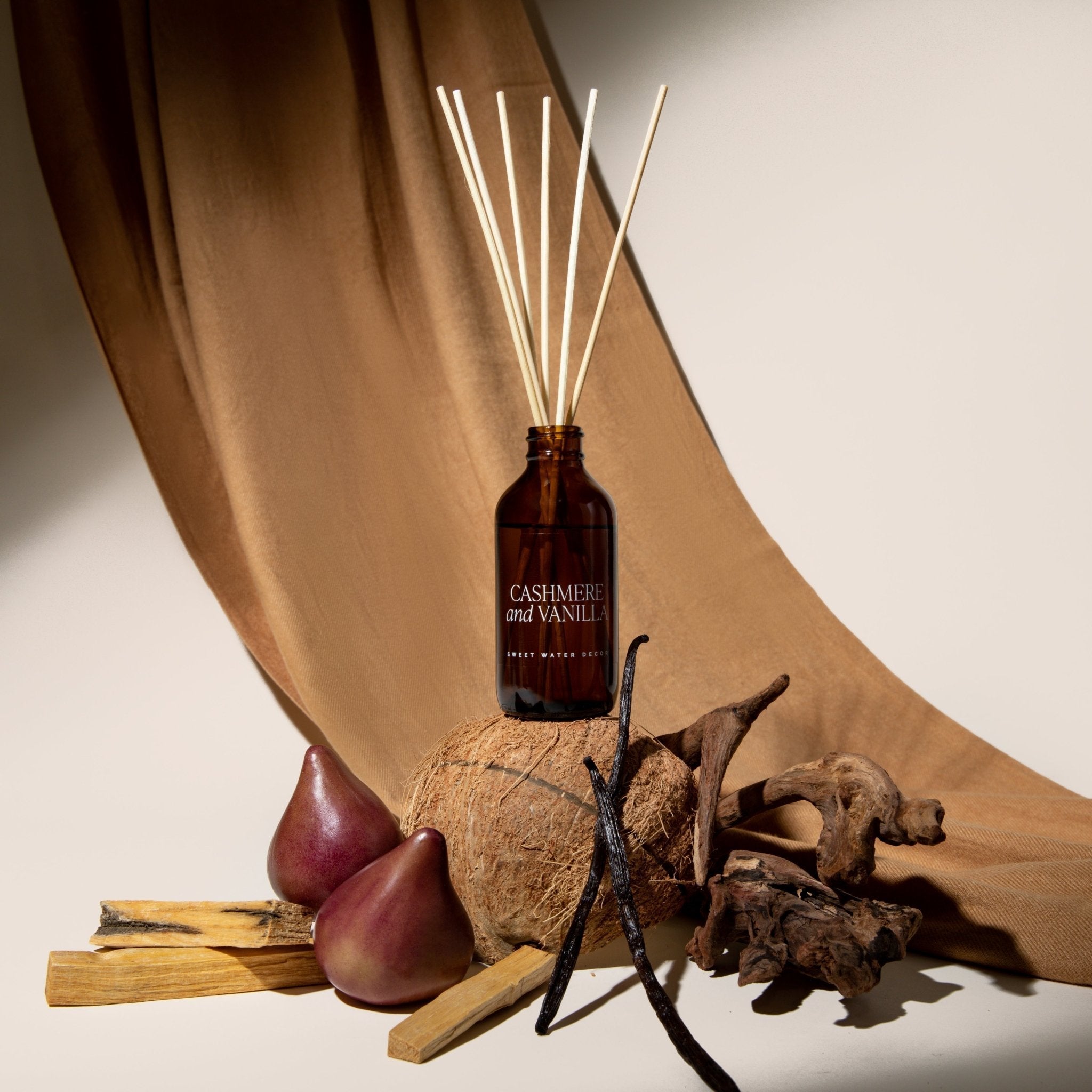 Cashmere and Vanilla Amber Reed Diffuser White Cliff Studio Reed Diffusers