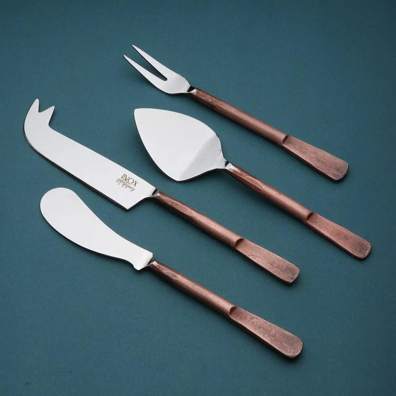 Celia Cheese Knives, Spreader & Fork Set White Cliff Studio Flatware