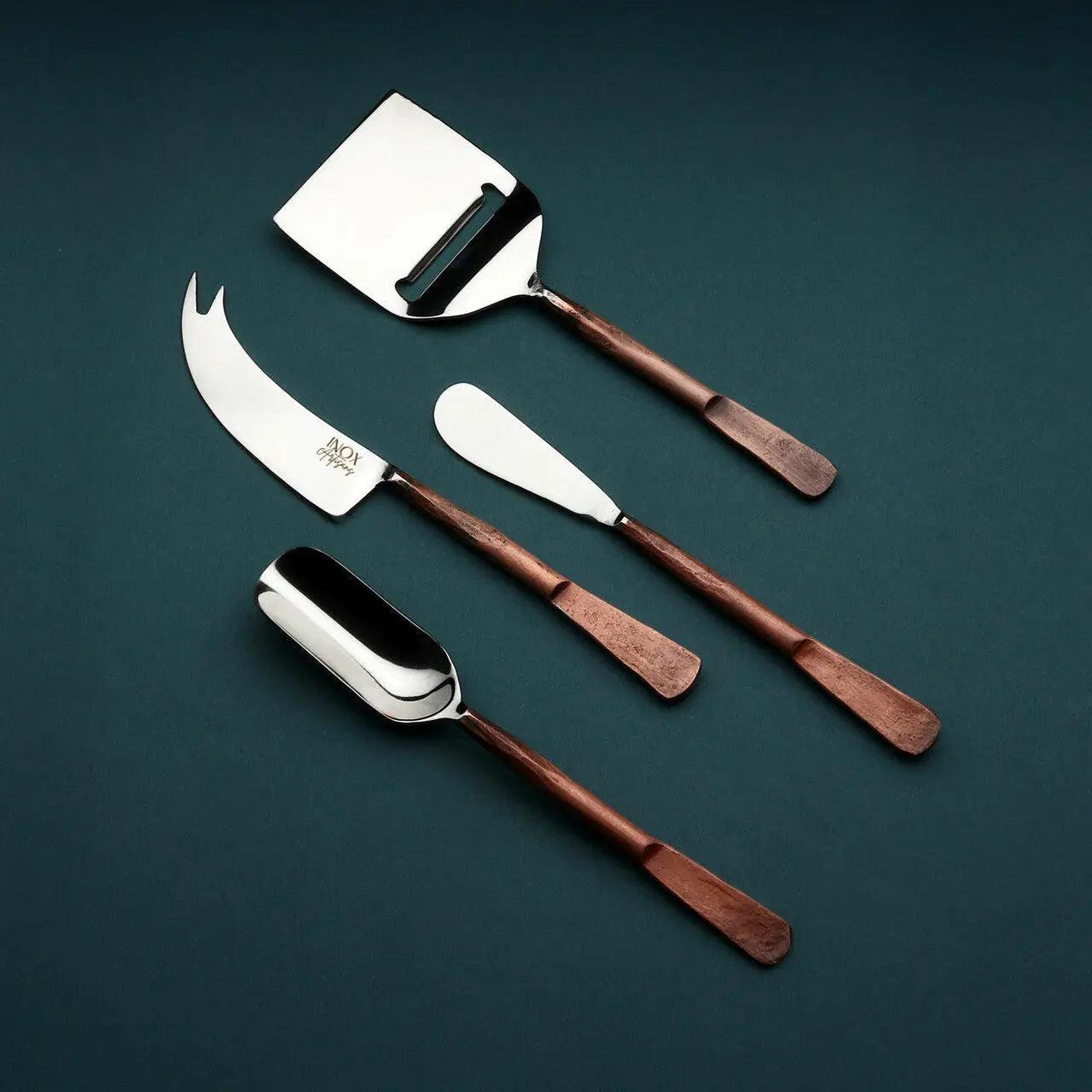 Celia Cheese Tools 4 Pc. Set White Cliff Studio Flatware