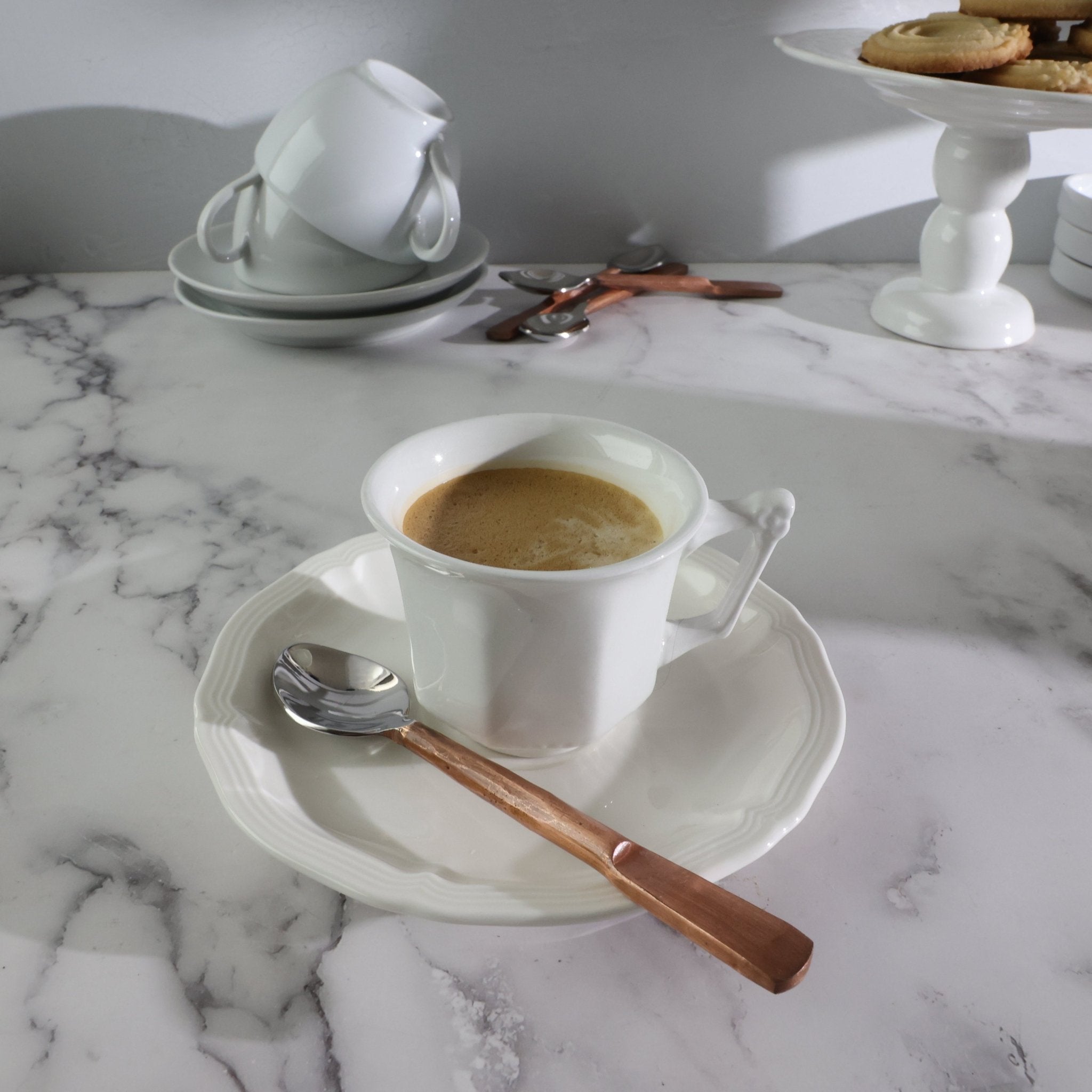 Celia Coffee/Demitasse Spoons 4 Pc. Set White Cliff Studio Flatware