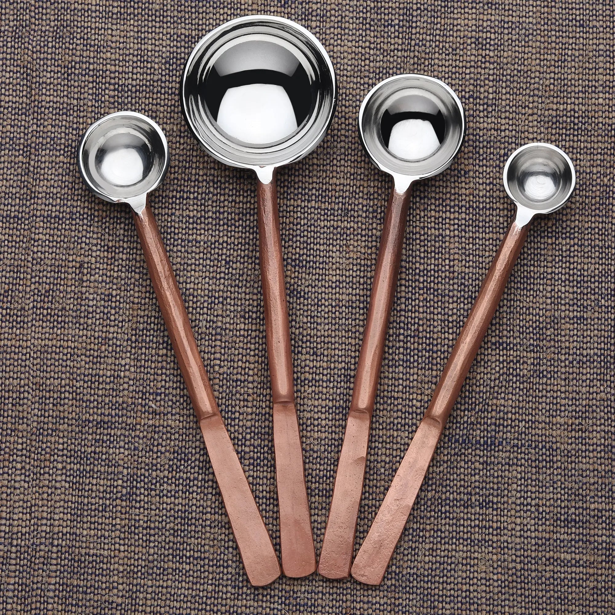 Celia Copper Measuring Spoons Set White Cliff Studio Kitchen Accessories
