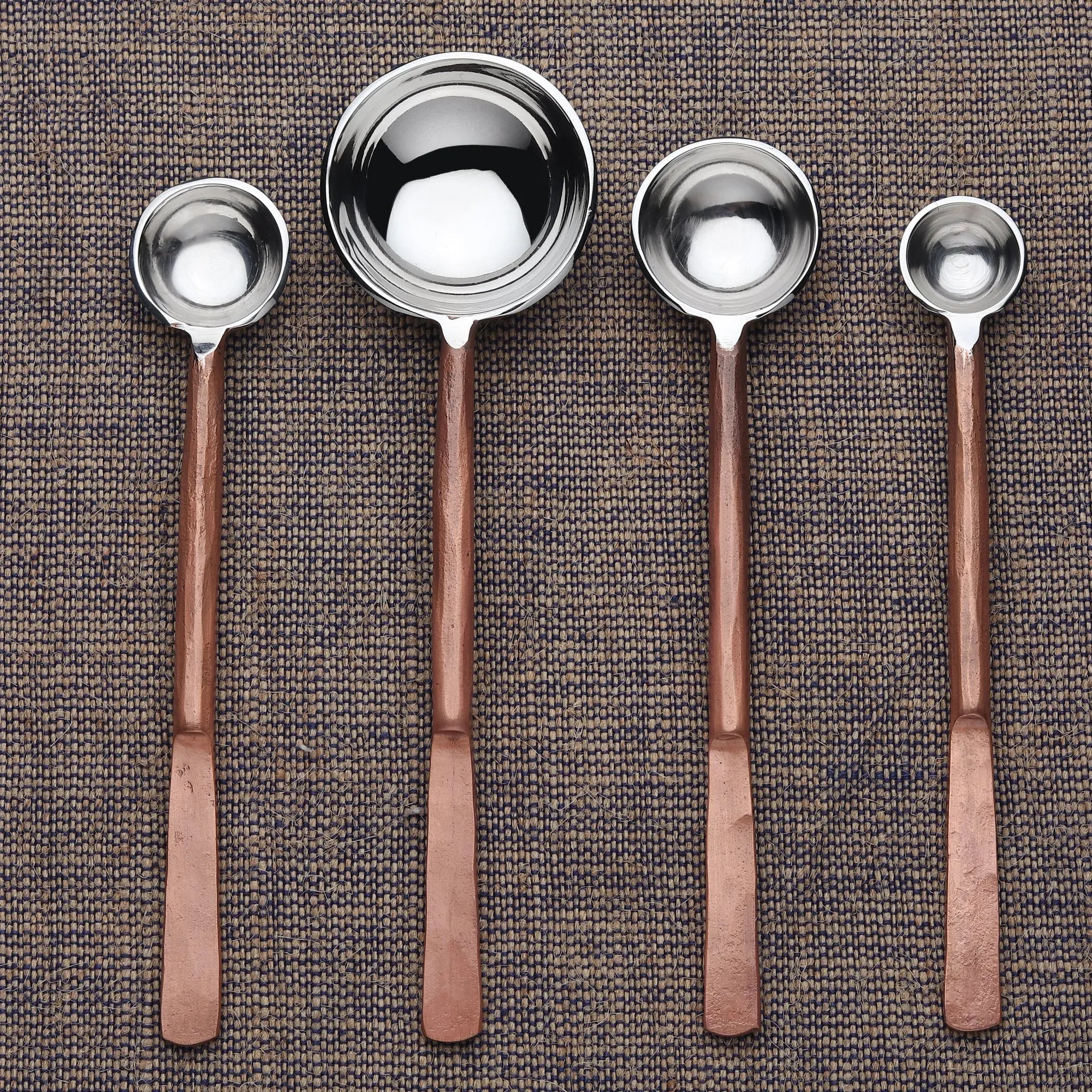 Celia Copper Measuring Spoons Set White Cliff Studio Kitchen Accessories