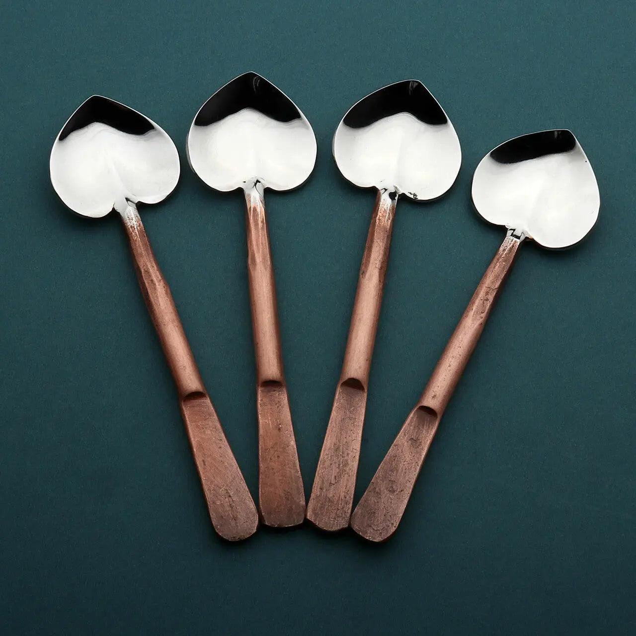 Celia Heart Coffee/Dessert Table Spoon 4 Pc. Set White Cliff Studio Flatware