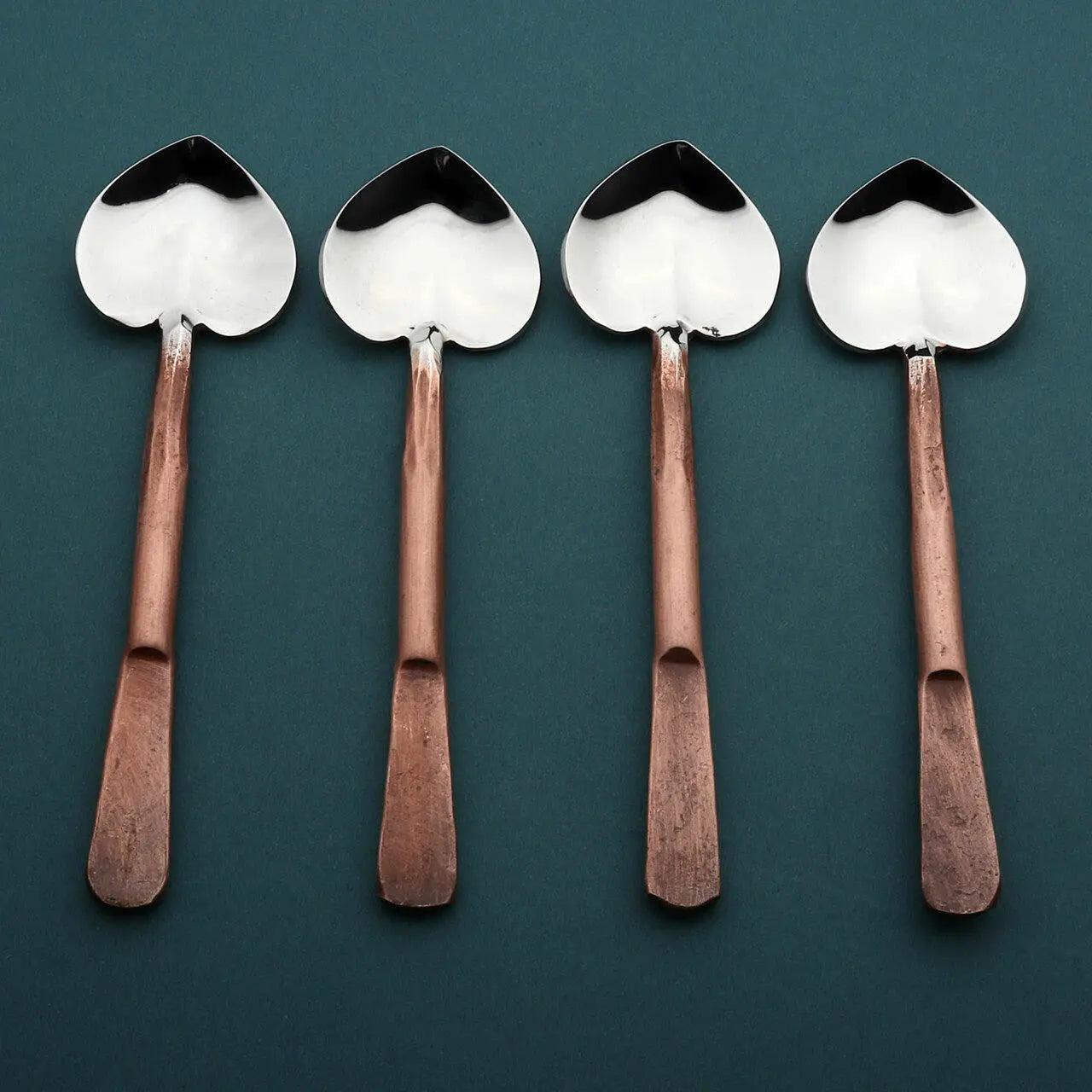 Celia Heart Coffee/Dessert Table Spoon 4 Pc. Set White Cliff Studio Flatware