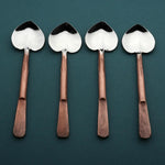 Celia Heart Coffee/Dessert Table Spoon 4 Pc. Set White Cliff Studio Flatware