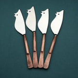 Celia Ratoncito Cheese Spreader/Knife 4 Pc. Set White Cliff Studio Flatware