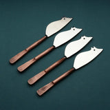 Celia Ratoncito Cheese Spreader/Knife 4 Pc. Set White Cliff Studio Flatware