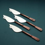 Celia Ratoncito Cheese Spreader/Knife 4 Pc. Set White Cliff Studio Flatware