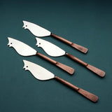 Celia Ratoncito Cheese Spreader/Knife 4 Pc. Set White Cliff Studio Flatware