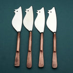 Celia Ratoncito Cheese Spreader/Knife 4 Pc. Set White Cliff Studio Flatware