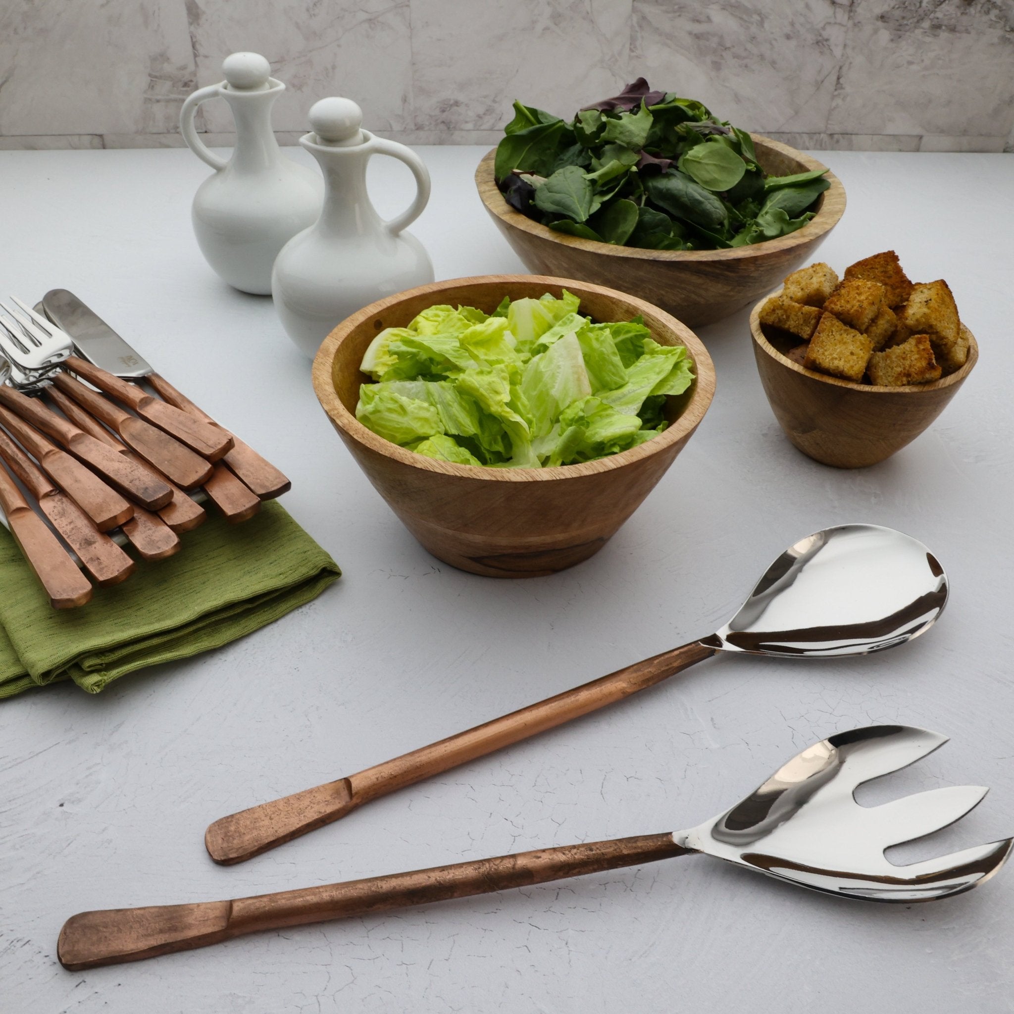 Celia Salad Serving 2 Pc. Set White Cliff Studio Utensils