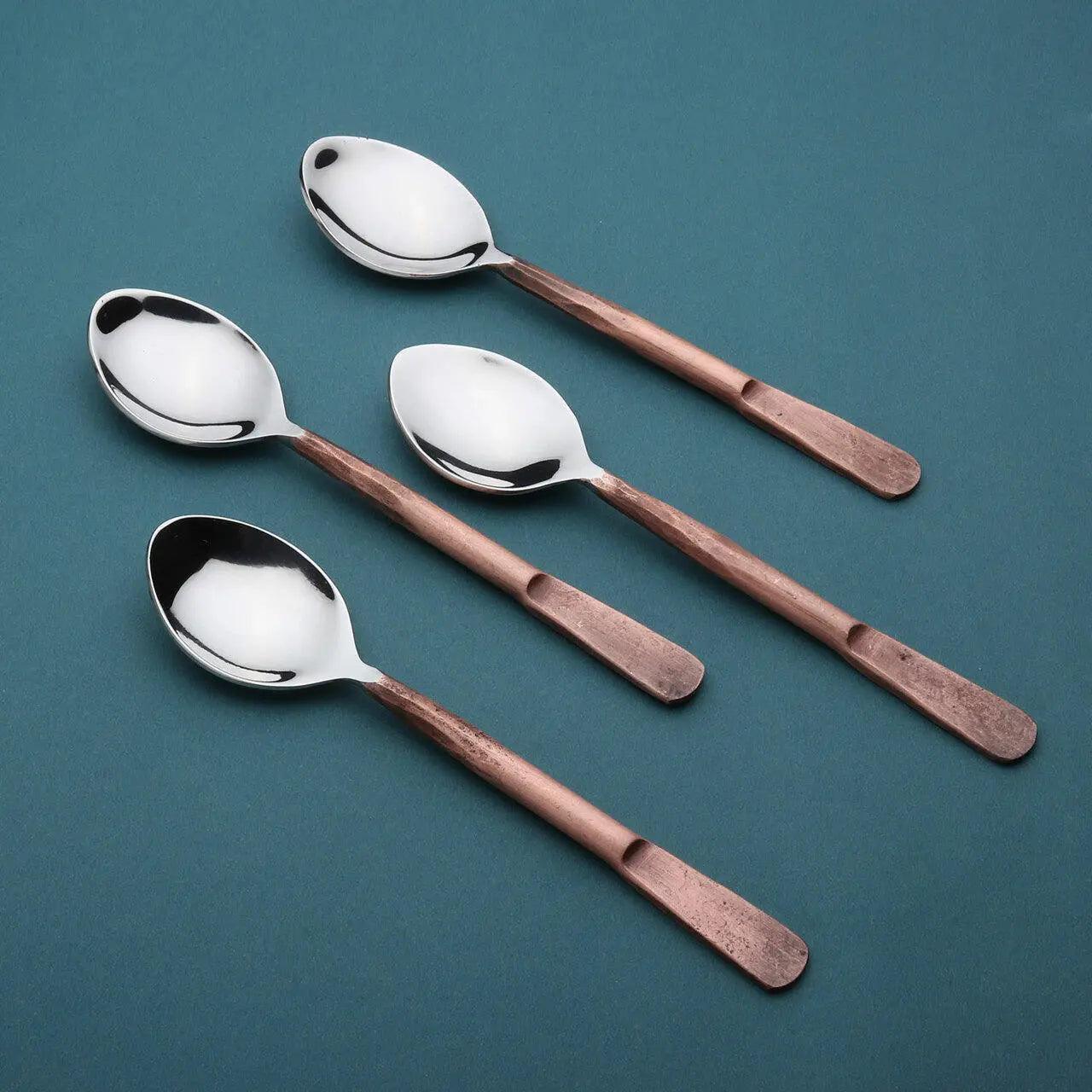 Celia Table Spoons 4 Pc. Set White Cliff Studio Flatware