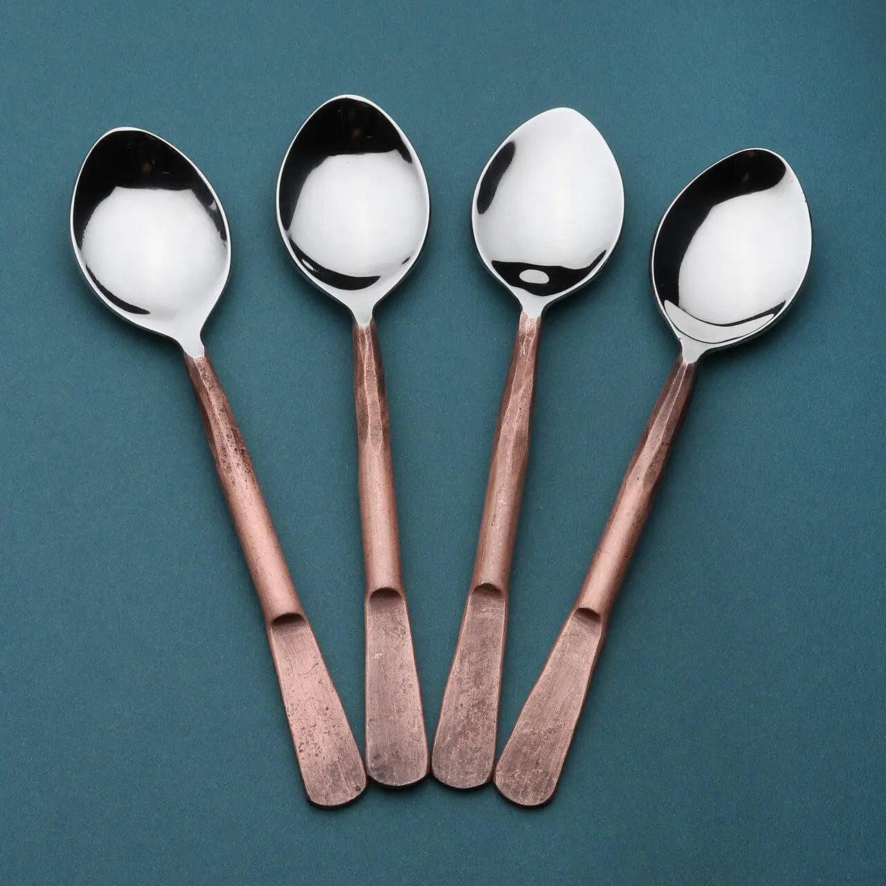 Celia Table Spoons 4 Pc. Set White Cliff Studio Flatware