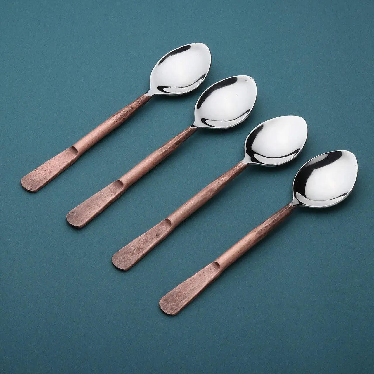 Celia Table Spoons 4 Pc. Set White Cliff Studio Flatware
