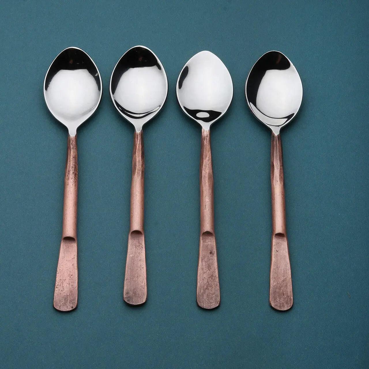 Celia Table Spoons 4 Pc. Set White Cliff Studio Flatware